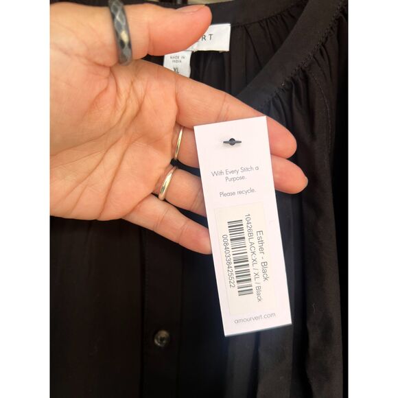 New Amour Vert Esther 100% Organic Cotton Poplin Dress - XL - Picture 6 of 6